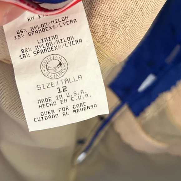 Vintage Maxine of Hollywood One Piece Swimsuit Girl Leg Size 12 Blue - Picture 8 of 9